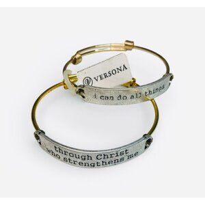 New Versona Inspirational Christian Two-Tone Bangles- 270